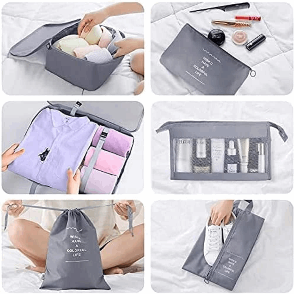 🧳🛫ENVÍO GRATIS Kit de 10 Organizadores para Ropa y Maleta MercadoWeb