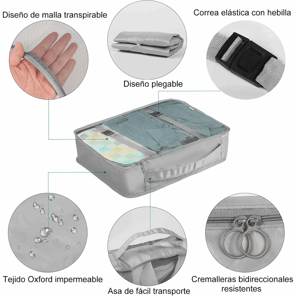 🧳🛫ENVÍO GRATIS Kit de 10 Organizadores para Ropa y Maleta MercadoWeb